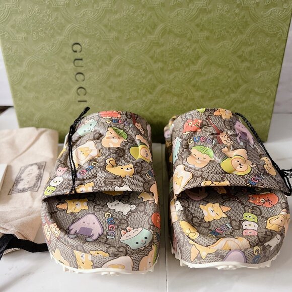 Gucci x Pikarar Kawaii Supreme Interlocking GG Platform Rubber Slide EU 36 *Auth - Picture 6 of 14